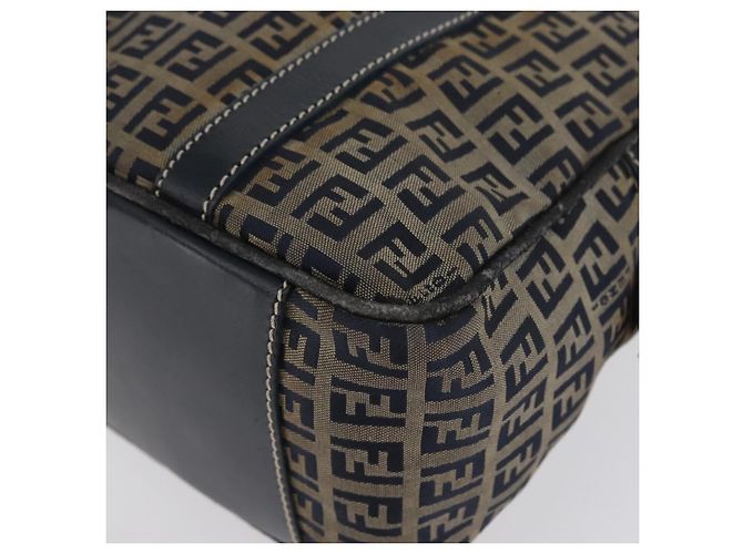 FENDI Zucchino Canvas Handtasche Navy Silber Authentisch LNZ529 Marineblau - Ansicht 11