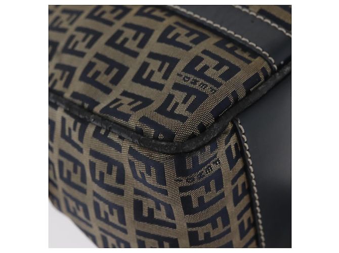 FENDI Zucchino Canvas Handtasche Navy Silber Authentisch LNZ529 Marineblau - Ansicht 12