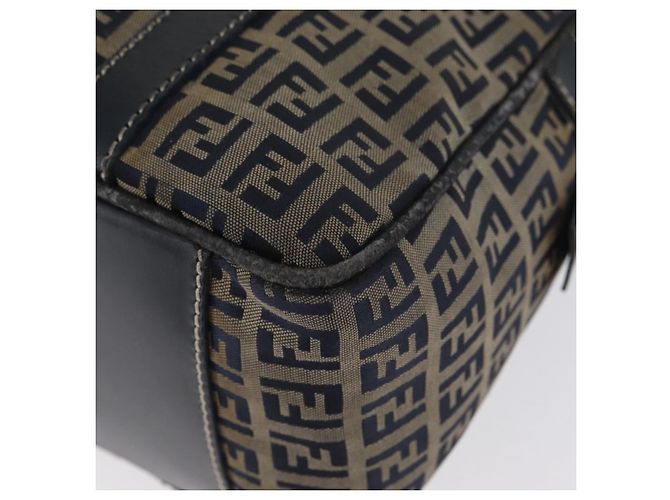 FENDI Zucchino Canvas Handtasche Navy Silber Authentisch LNZ529 Marineblau - Ansicht 13