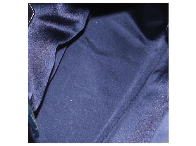 FENDI Zucchino Canvas Handtasche Navy Silber Authentisch LNZ529 Marineblau - Ansicht 16
