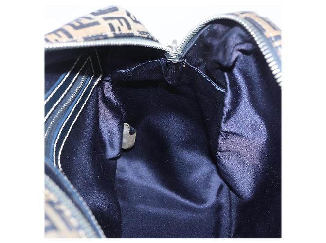 FENDI Zucchino Canvas Handtasche Navy Silber Authentisch LNZ529 Marineblau - Ansicht 17