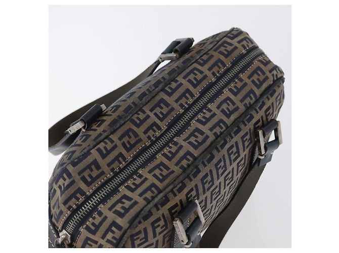 FENDI Zucchino Canvas Handtasche Navy Silber Authentisch LNZ529 Marineblau - Ansicht 6