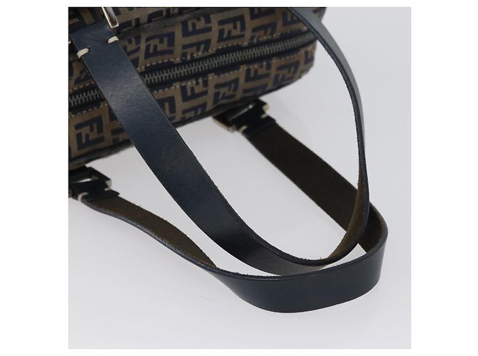 FENDI Zucchino Canvas Handtasche Navy Silber Authentisch LNZ529 Marineblau - Ansicht 7