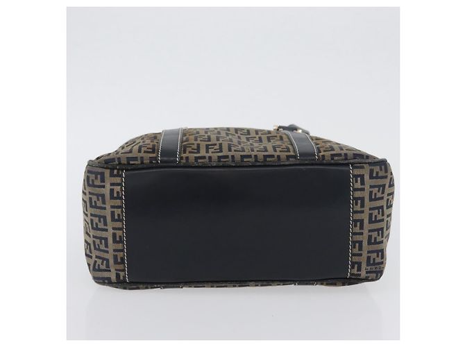 FENDI Zucchino Canvas Handtasche Navy Silber Authentisch LNZ529 Marineblau - Ansicht 9