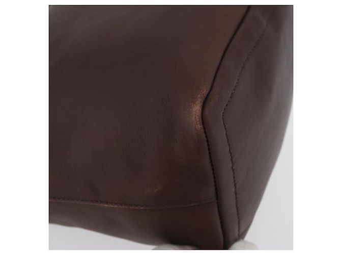 Coach Borsa a Spalla in Pelle Marrone Oro Auth 172666 D'oro - vista 10