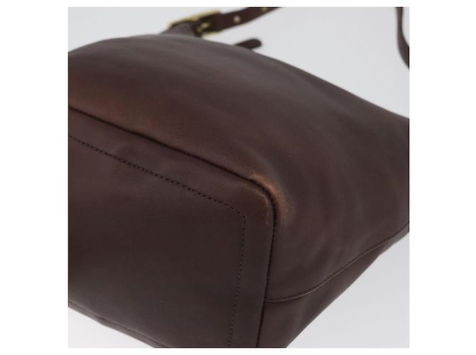 Coach Borsa a Spalla in Pelle Marrone Oro Auth 172666 D'oro - vista 11