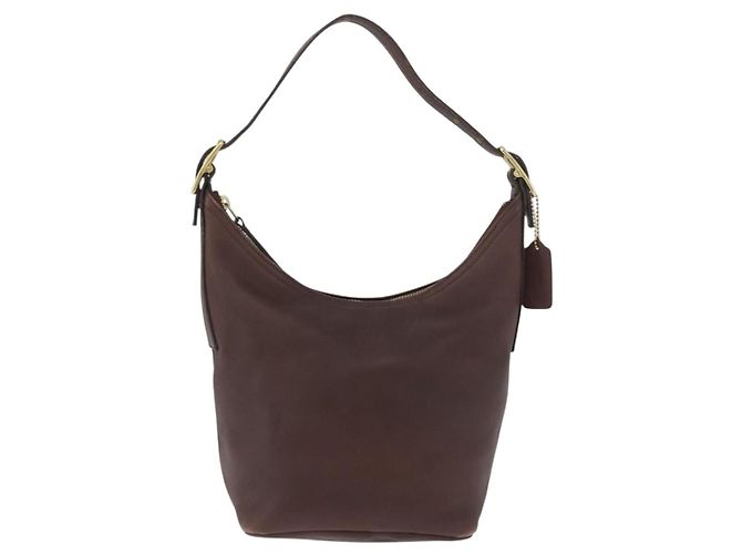 Coach Borsa a Spalla in Pelle Marrone Oro Auth 172666 D'oro - vista 2