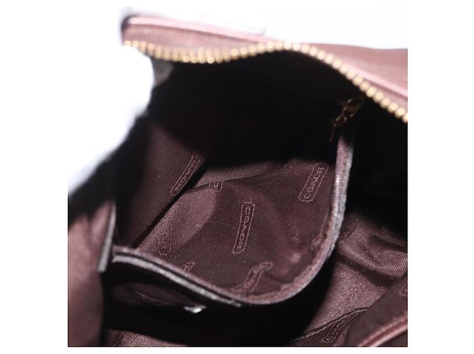 Coach Borsa a Spalla in Pelle Marrone Oro Auth 172666 D'oro - vista 21