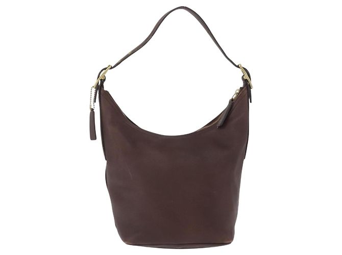 Coach Borsa a Spalla in Pelle Marrone Oro Auth 172666 D'oro - vista 3
