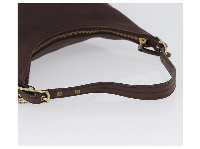 Coach Borsa a Spalla in Pelle Marrone Oro Auth 172666 D'oro - vista 7