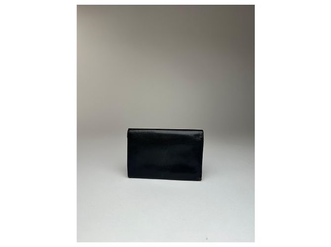 Céline Vintage Celine Paris Triomphe Leather Wallet Black - view 11