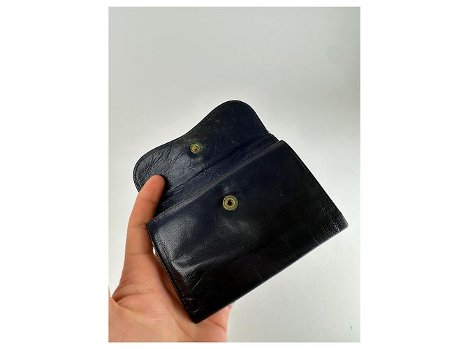 Céline Vintage Celine Paris Triomphe Leather Wallet Black - view 4