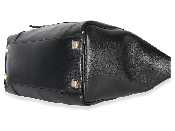 Céline Celine Nero Pelle di Agnello Morbida Lucida Media Nuovo Luggage - vista 6