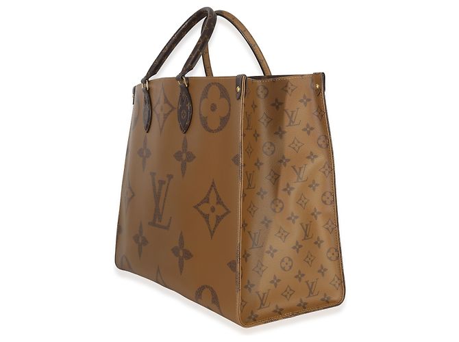 Borsa Onthego GM in tela Monogramma inverso Louis Vuitton Marrone - vista 3
