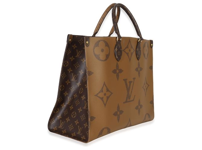 Borsa Onthego GM in tela Monogramma inverso Louis Vuitton Marrone - vista 4