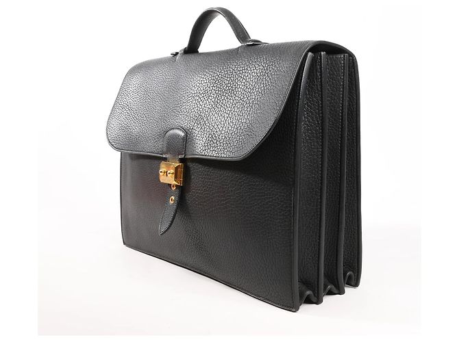 Sac à dépêches HERMÈS Borsa Depeche 38 in pelle Ardennes nera V:1992 Nero - vista 2