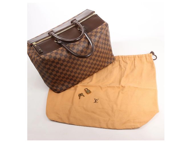 Borsa Louis Vuitton Greenwich PM Damier Ebene in marrone N41165 Rosso - vista 11