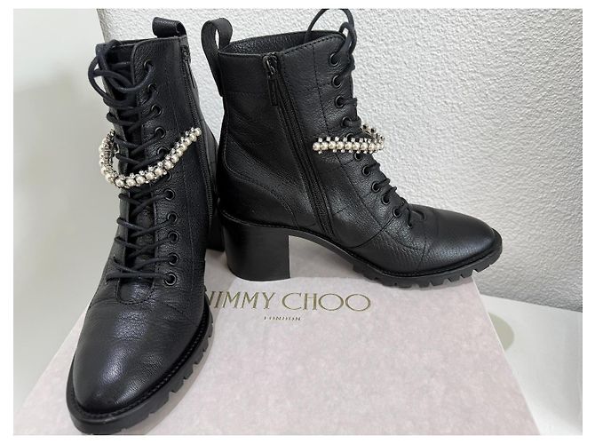 Stivaletti Jimmy Choo Cruz 65 in pelle nera 40 Nero - vista 7