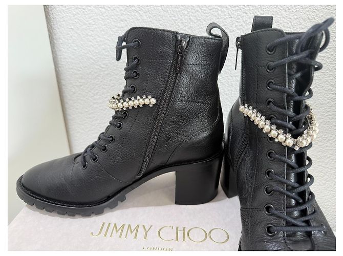 Stivaletti Jimmy Choo Cruz 65 in pelle nera 40 Nero - vista 8