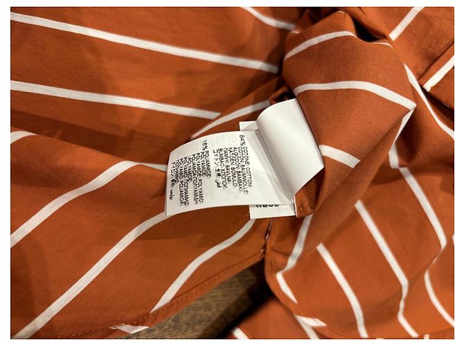 Camisa de algodón a rayas Brunello Cucinelli Castaño Naranja - vista 5
