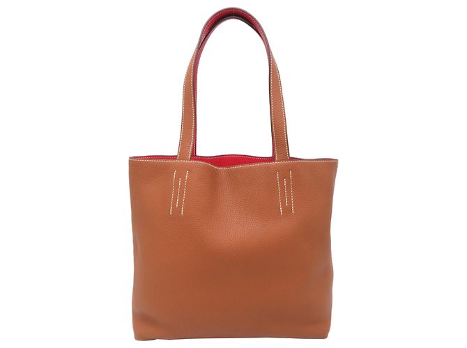 Borsa tote Hermès Double Sens 36 Rosso - vista 2