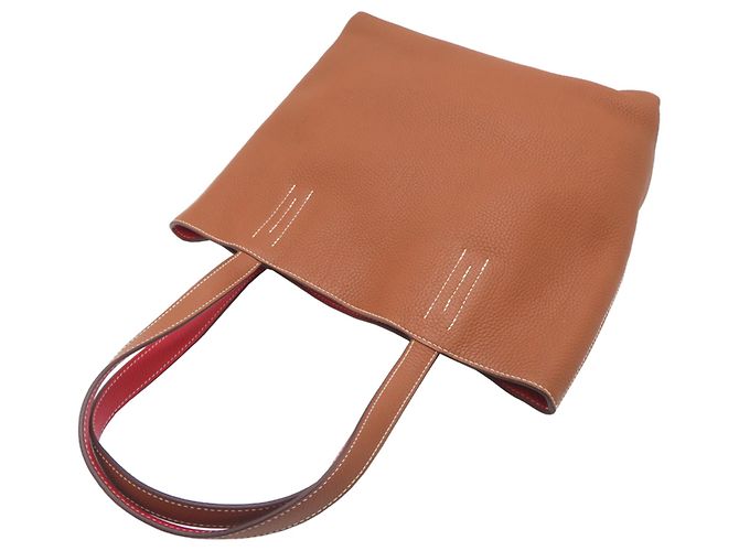 Borsa tote Hermès Double Sens 36 Rosso - vista 4