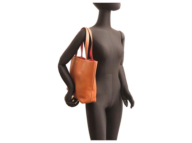 Borsa tote Hermès Double Sens 36 Rosso - vista 9