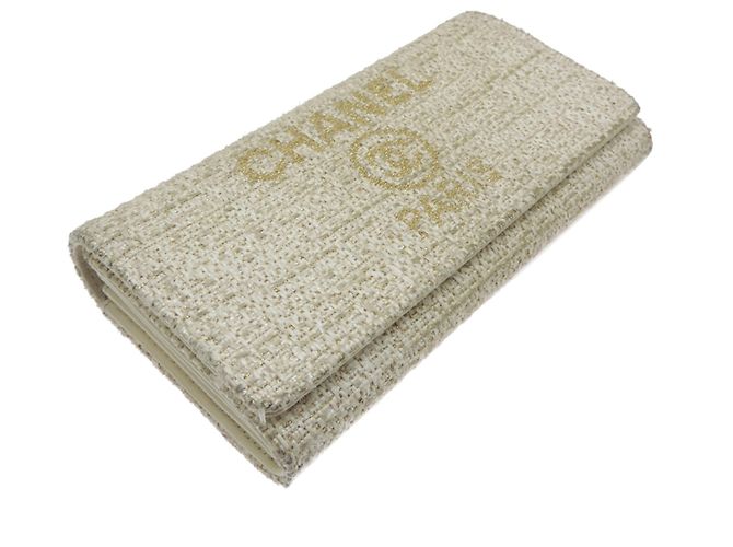 Cartera larga de tweed Deauville de Chanel Beige - vista 3