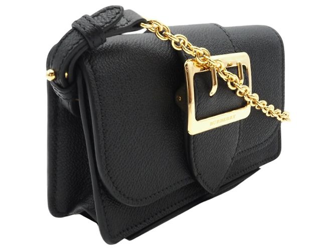 Bolso de hombro de cuero con hebilla Burberry Negro - vista 3