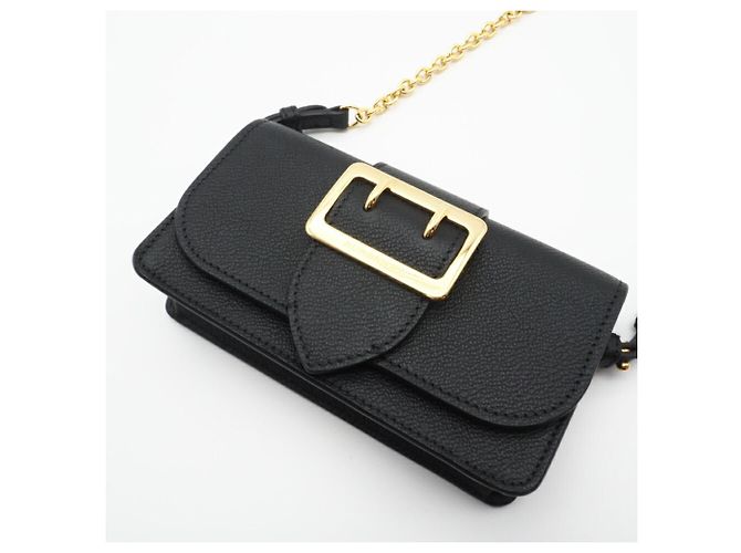 Bolso de hombro de cuero con hebilla Burberry Negro - vista 4