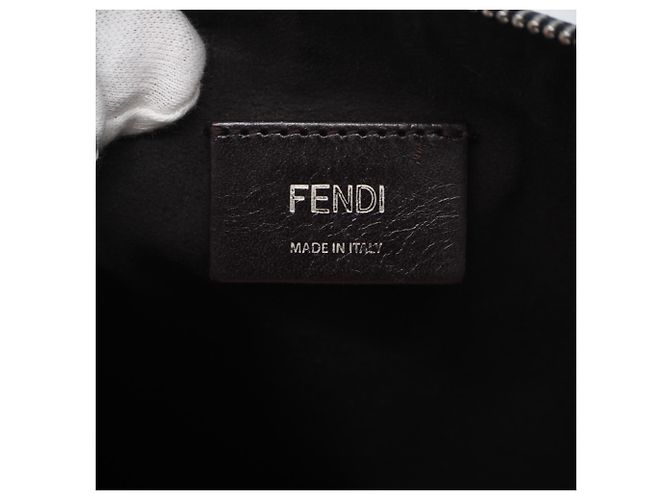 Borsa a spalla in pelle con logo Fendi Marrone Blu navy - vista 13