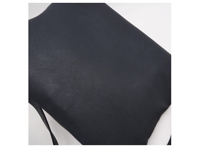 Borsa a spalla in pelle con logo Fendi Marrone Blu navy - vista 4