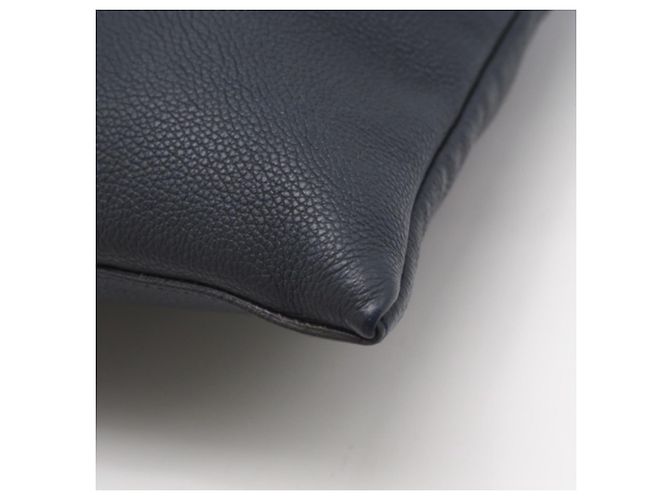 Borsa a spalla in pelle con logo Fendi Marrone Blu navy - vista 9