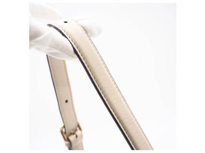FENDI Camellia Pelle Peekaboo Soft Piccola Borsa Bianco Beige - vista 6