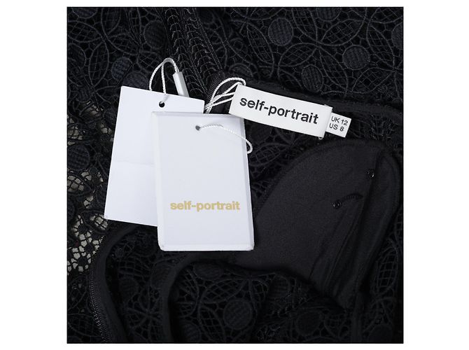 Abito Mini Drappeggiato con Lacci Self Portrait Nero - vista 9