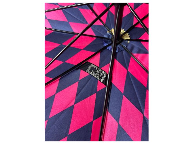 Vintage Gianni Versace abstrakter mehrfarbiger Regenschirm Mehrfarben - Ansicht 10
