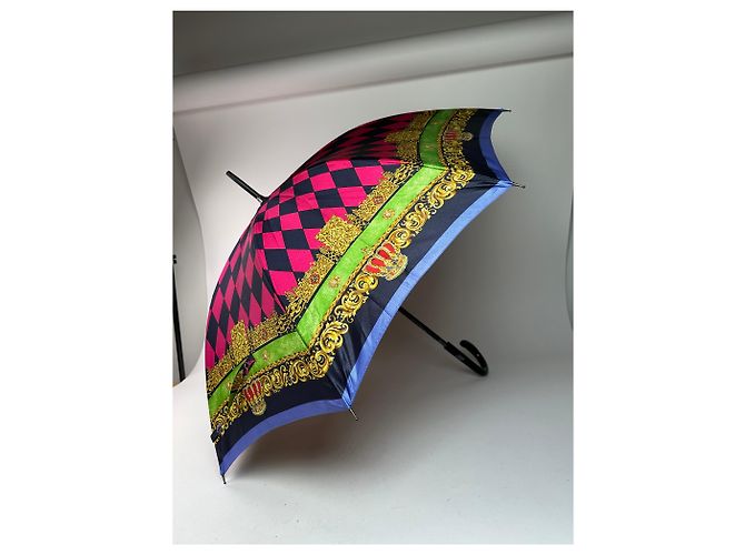 Vintage Gianni Versace abstrakter mehrfarbiger Regenschirm Mehrfarben - Ansicht 11