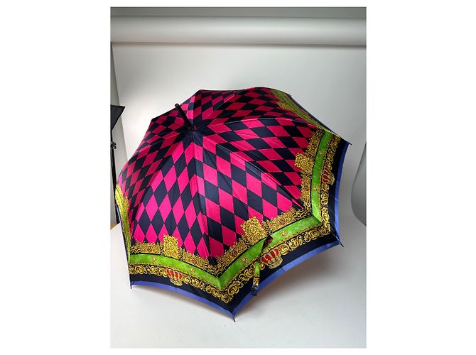 Vintage Gianni Versace abstrakter mehrfarbiger Regenschirm Mehrfarben - Ansicht 12