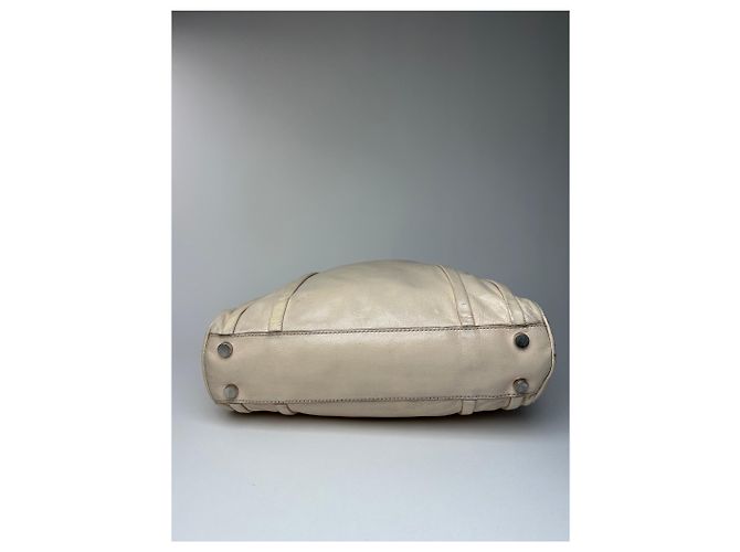 Céline Vintage Celine Paris Lederhandtasche grau Beige - Ansicht 10