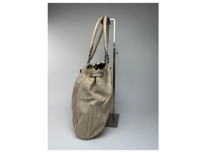 Céline Vintage Celine Paris Lederhandtasche grau Beige - Ansicht 5