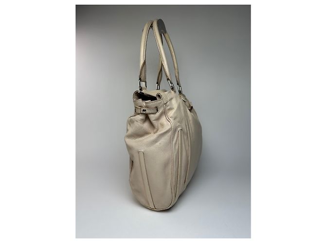 Céline Vintage Celine Paris Lederhandtasche grau Beige - Ansicht 7