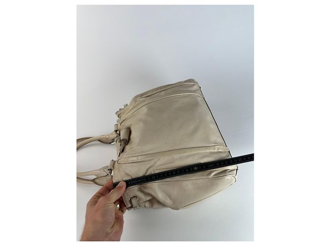 Céline Vintage Celine Paris Lederhandtasche grau Beige - Ansicht 9