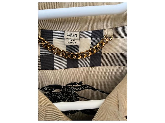 Gabardina Burberry Kensington corta beige de algodón - vista 5