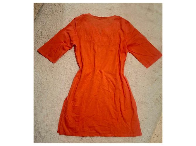 Autre Marque Túnica naranja de algodón con bordados - vista 11