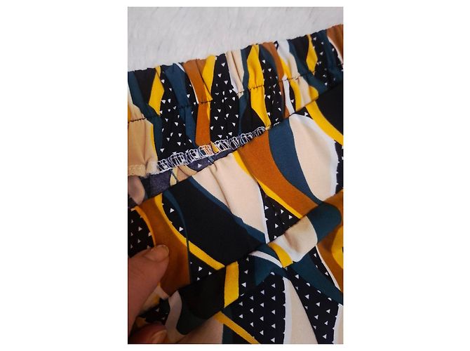 Autre Marque Pantalones palazzo estampados Castaño Negro Multicolor Crudo Amarillo Verde oscuro - vista 6
