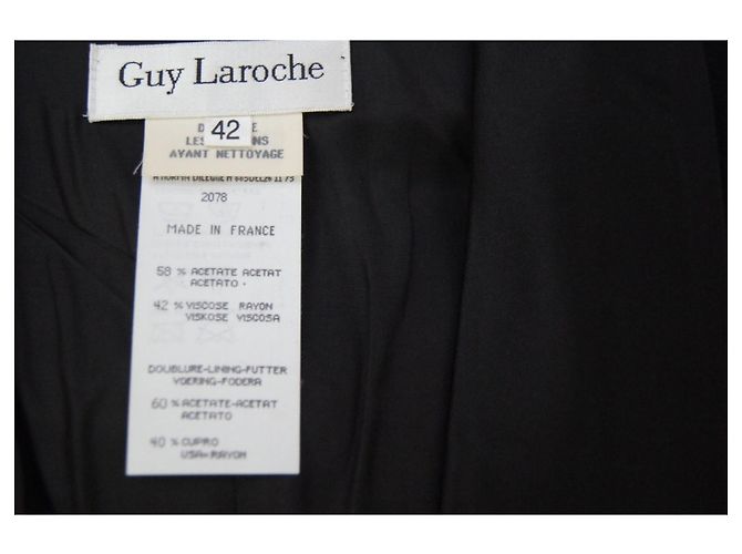 Guy Laroche Smoking Kleid Schwarz Acetat Viskose - Ansicht 10