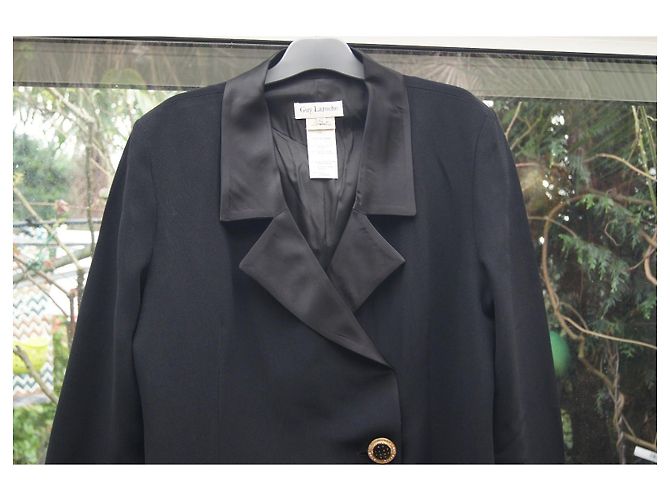 Guy Laroche Smoking Kleid Schwarz Acetat Viskose - Ansicht 2