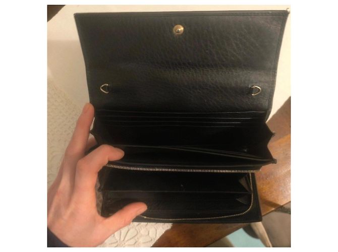 Cartera Gucci Horsebit en cuero negro con cinta Web - vista 6