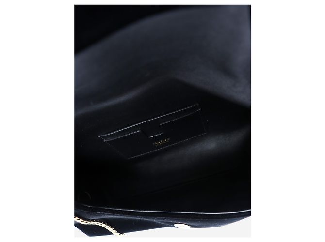 Tom Ford Borsa a spalla in velluto nero con catena - vista 7