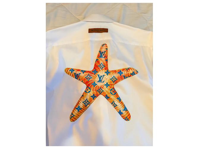 Camicia Louis Vuitton Resort 2021 Stella Marina Bianco Blu Multicolore - vista 2